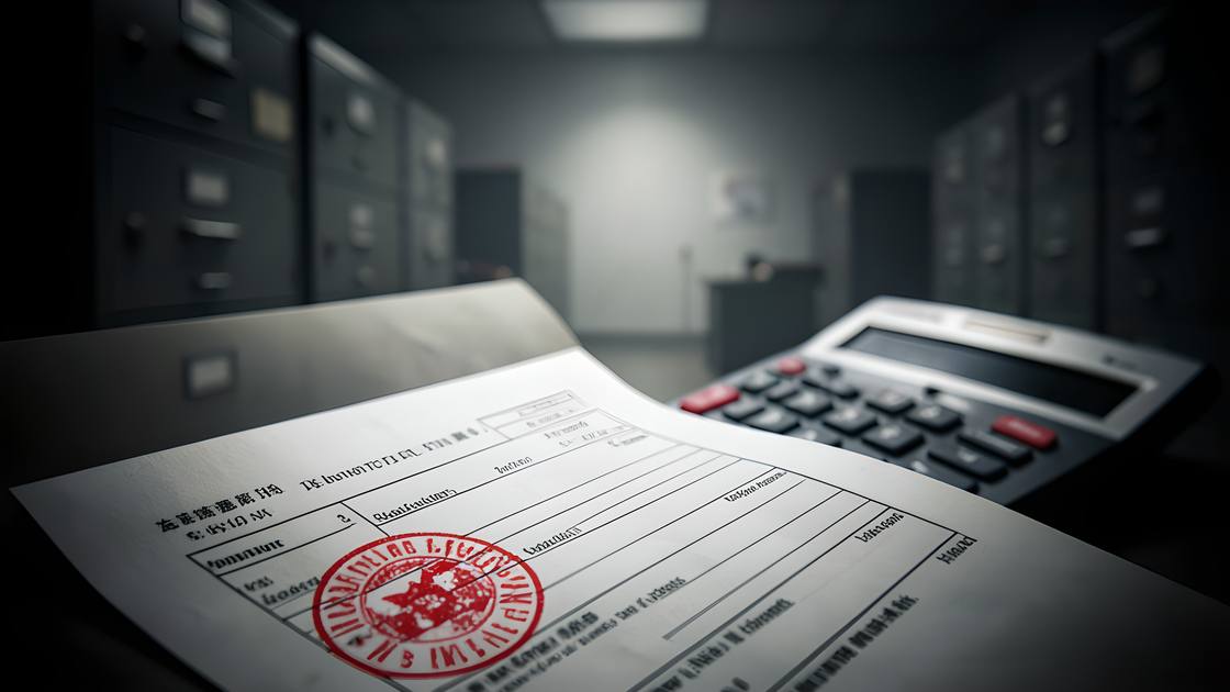 Налоговый бланк с красной печатью